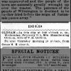 Blanche Augusta King Oldham Funeral Notice