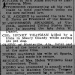 Hnery C Yeatman Sr - Killed by Train