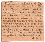 Mary DeVane obituary