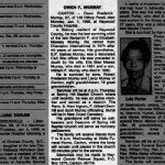 Owen F Murray Obituary